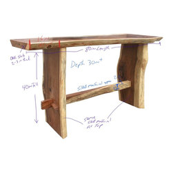 Rustic Natural Edge Oak Serving Bar - Products
