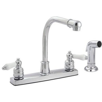 Banner High Arch Spout Kitchen Faucet With Side Spray, Chrome