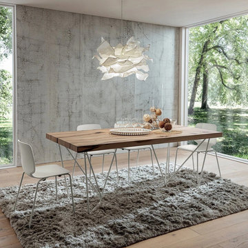 Denis antique natural oak dining table by La Primavera