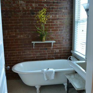 Exempel på ett shabby chic-inspirerat hem