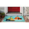 Frontporch Sailing Dog Indoor/Outdoor Rug Blue 2'x3'