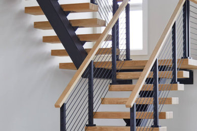 Large minimalist staircase photo in New York
