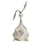 Cyan Design - Floppy Sculpture - Whimsical and minimalist, this rabbit sculpture features long curves that enhance spaces. The polished nickel finish adds a refined touch to the easy silhouette. This metal figure would look great on any mantel or floating shelf.