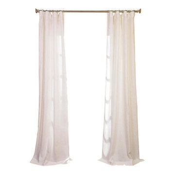 Antique Lace Linen Sheer Curtain Single Panel, 50"x96"