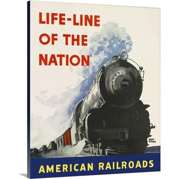 "Life-line of the Nation American Railroads" Canvas Art, 16"x20"x1.25"