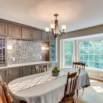 Transitional Style Grey Kitchen Design by Reico Kitchen & Bath