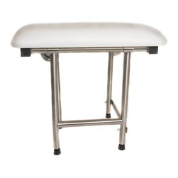 CSI Bathware - Rectangle Padded Folding Shower Seat with Swing Down Legs - Shower Benches & Seats
