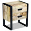 vidaXL Solid Mango Wood Side Table With 2-Drawer, 43x33x51 cm