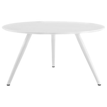 White Lippa 54" Round Wood Top Dining Table with Tripod Base