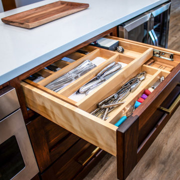Custom Two-Tone Shaker Style Kitchen with Storage Organization