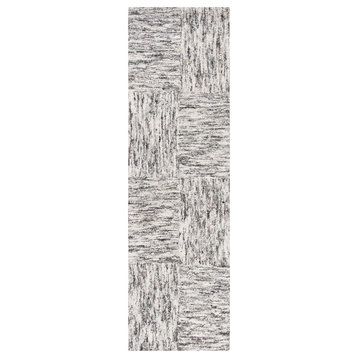 Safavieh Abstract Collection, ABT601 Rug, Ivory/Charcoal, 2'3"x8'