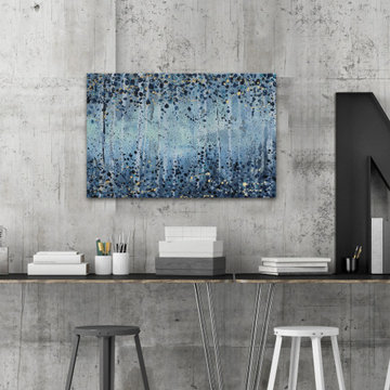 "Forest Blues" Painting Print on Wrapped Canvas