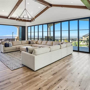 Living Room Opens to Pool Deck Through a Steel Effect Folding Glass Wall — Ogden