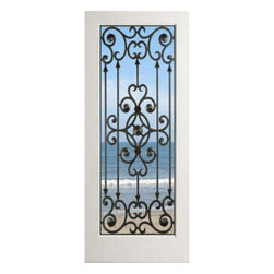 EXWP1LSAVANNAH - 1 LITE WHITE PRIMED SQUARE STICKING DOOR- SAVANNAH (1-3/4") - Windows And Doors