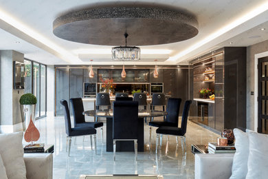 Inspiration for a large contemporary kitchen in Cheshire.