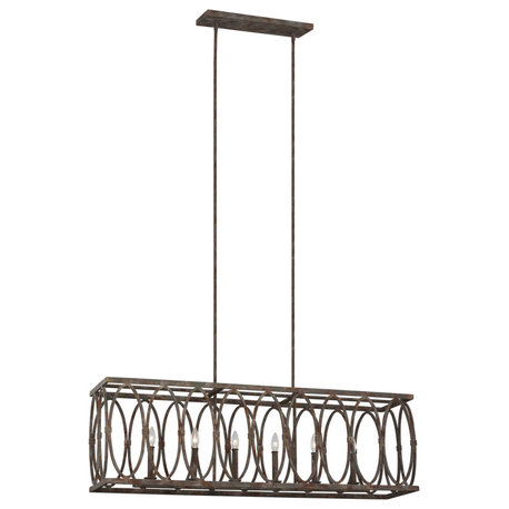 Generation Lighting, F3224/6DA, Linear Chandelier, Deep Abyss