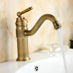 Antique Single Handle Centerset Bathroom Sink Faucet T0404NS - Bathroom Sink Faucets