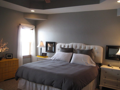 Updating Master Bedroom Gray White Yellow