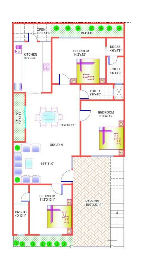 30*60 plot south facing house