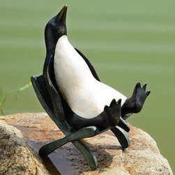 Chillin' Penguin Garden Sculpture with Bluetooth Speakers - Garden Statues And Yard Art