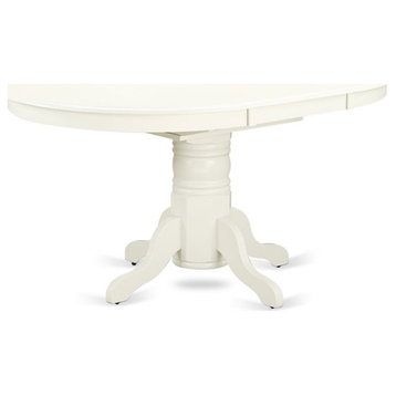 East West Furniture Avon Oval Traditional Wood Dining Table in Linen White