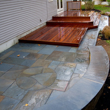 Ipe Wood Deck and Natural Cleft Bluestone Patio