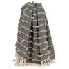 Handloomed Cotton Blend Throw in Brown, Gray and Beige