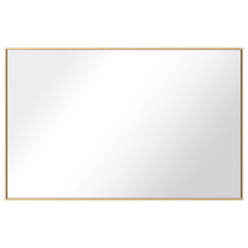Rectangle Metal Framed Wall Mirror Bathroom Vanity Mirror, Gold, 20"x30