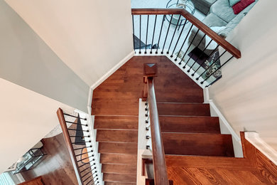 Transitional staircase photo in Philadelphia