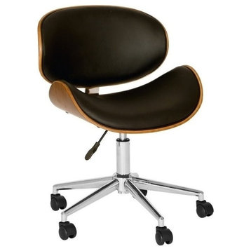 Hawthorne Collection  Faux Leather Swivel Office Chair in Black