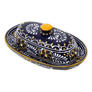 Encantada Handmade Pottery Spoon Rest - Dots & Flowers