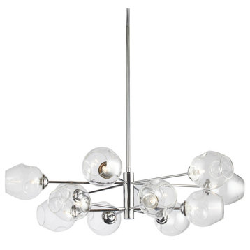 12-Light Halogen Pendant, PC with Clear Glass
