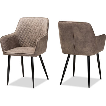 Belen Imitation Leather Dining Chair Set (Set of 2) - Gray, Brown, Black