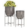 Modern Gray Metal Planter Set 561221