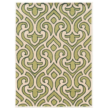 Linon Trio Marple Hand Tufted Polyester 5'x7' Rug in Ivory