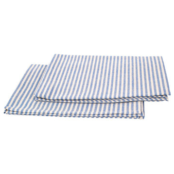 Jazz Linen Prewashed Tea Towels, Blue, Set of 2