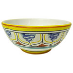 Bonechi Imports - Deruta Labor Ceramiche Disegno Vario Yellow 6" Cereal or Soup Bowl - Perfect for soup or cereal or ice cream, this 6" ceramic bowl was handcrafted and hand-painted by the artisans Labor Deruta in Deruta, Umbria, Italy. Is os dishwasher safe, but we caution against putting them in an industrial strength dishwasher, such as one a restaurant would have, or a microwave.
