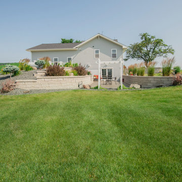 Patio with Tiered Rock Garden