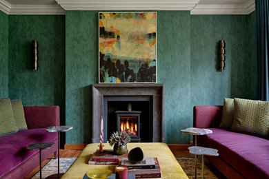 Design ideas for a contemporary living room in Surrey.