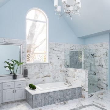 Light and Airy Primary Bathroom