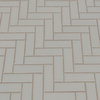 Domino Gray Glossy Herringbone Mosaic, 20 Sheets