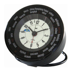 Bai Auto-Align World Trotter Alarm Travel Clock Black