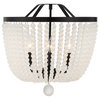 Rylee 4 Light Chandelier, Matte Black, Not Close to Ceiling, Frosted
