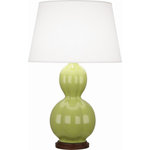 Robert Abbey - Robert Abbey CG997 Williamsburg Randolph - One Light Table Lamp - Cord Length: 96.00  Designer: Williamsburg  Base Dimension: 10.25  Cord Color: SilverWilliamsburg Randolph One Light Table Lamp Carter Gray Glazed/Lucite/Polished Nickel Pearl Dupoini Fabric Shade *UL Approved: YES *Energy Star Qualified: n/a  *ADA Certified: n/a  *Number of Lights: Lamp: 1-*Wattage:150w A bulb(s) *Bulb Included:No *Bulb Type:A *Finish Type:Carter Gray Glazed/Lucite/Polished Nickel