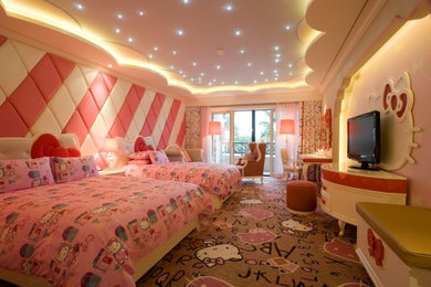Example of a zen bedroom design in Other
