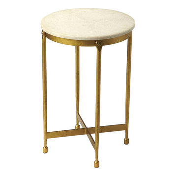 Butler Claypool White Marble End Table