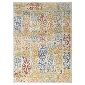 Solimar Distressed Southwestern Aztec 8'x10' Area Rug, Multicolored