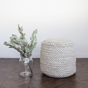 Bohemian Braid Small Pouf