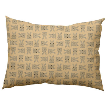 Criss Cross Bunnies Easter Decorative Lumbar Pillow, Corn Yellow, 14x20"