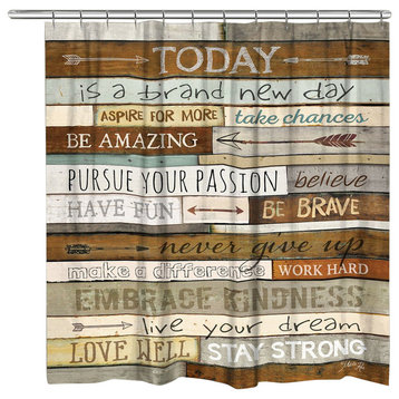 Laural Home Be Brave Shower Curtain